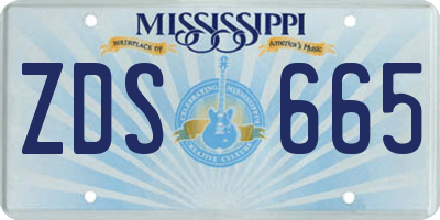 MS license plate ZDS665