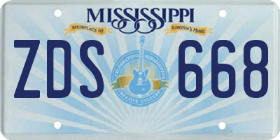 MS license plate ZDS668