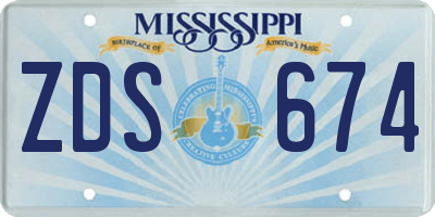 MS license plate ZDS674