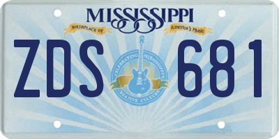 MS license plate ZDS681