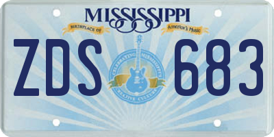 MS license plate ZDS683