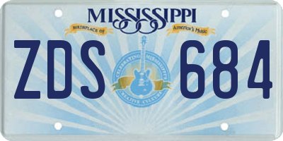 MS license plate ZDS684