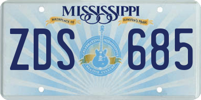 MS license plate ZDS685