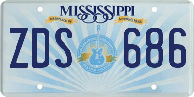 MS license plate ZDS686