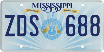MS license plate ZDS688