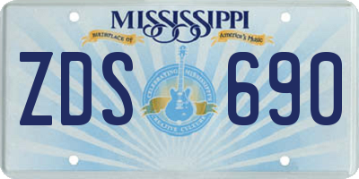 MS license plate ZDS690