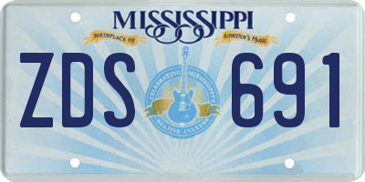 MS license plate ZDS691