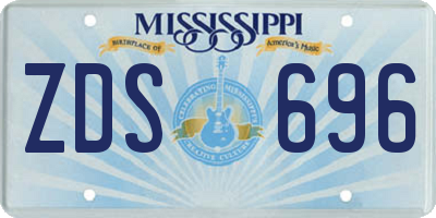 MS license plate ZDS696