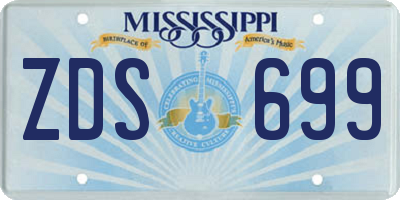 MS license plate ZDS699