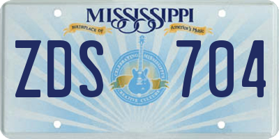 MS license plate ZDS704