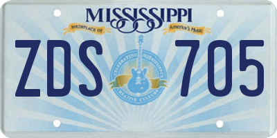 MS license plate ZDS705