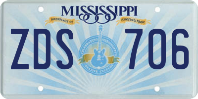 MS license plate ZDS706