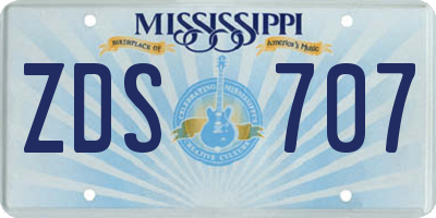 MS license plate ZDS707