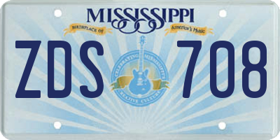 MS license plate ZDS708