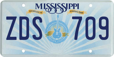 MS license plate ZDS709
