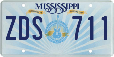 MS license plate ZDS711