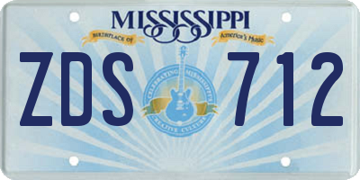 MS license plate ZDS712