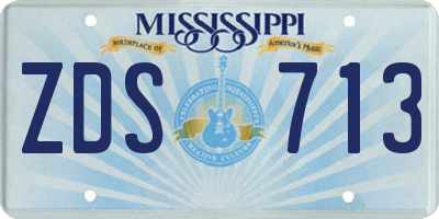 MS license plate ZDS713