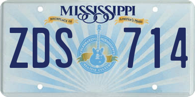 MS license plate ZDS714
