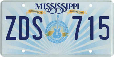 MS license plate ZDS715