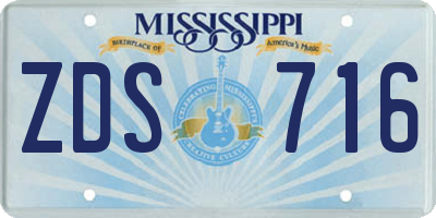 MS license plate ZDS716
