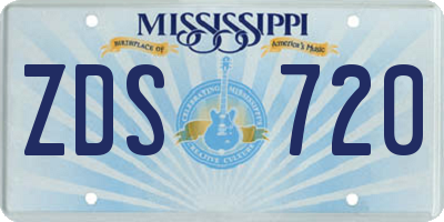 MS license plate ZDS720