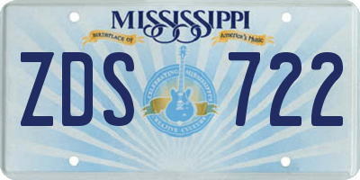 MS license plate ZDS722