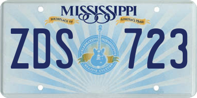 MS license plate ZDS723