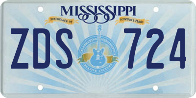 MS license plate ZDS724
