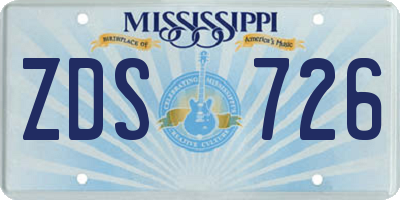 MS license plate ZDS726