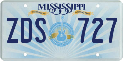 MS license plate ZDS727