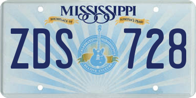 MS license plate ZDS728