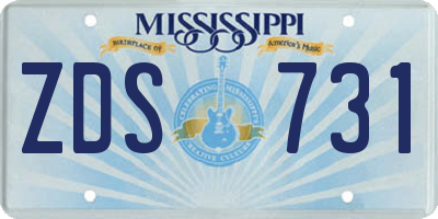 MS license plate ZDS731