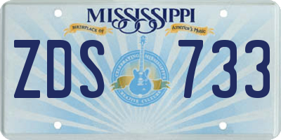MS license plate ZDS733