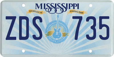 MS license plate ZDS735