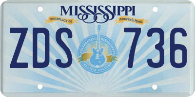MS license plate ZDS736