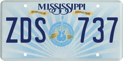 MS license plate ZDS737