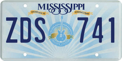 MS license plate ZDS741