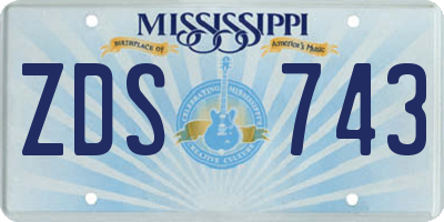 MS license plate ZDS743