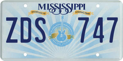 MS license plate ZDS747
