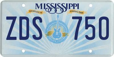 MS license plate ZDS750