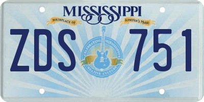 MS license plate ZDS751