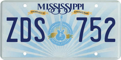 MS license plate ZDS752