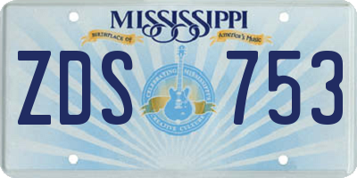 MS license plate ZDS753