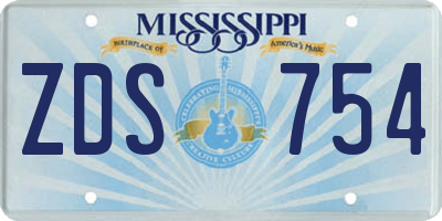 MS license plate ZDS754