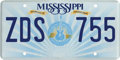 MS license plate ZDS755