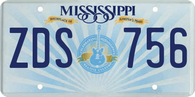 MS license plate ZDS756