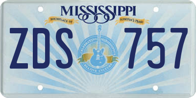MS license plate ZDS757