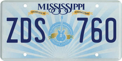 MS license plate ZDS760