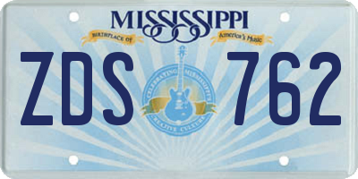 MS license plate ZDS762